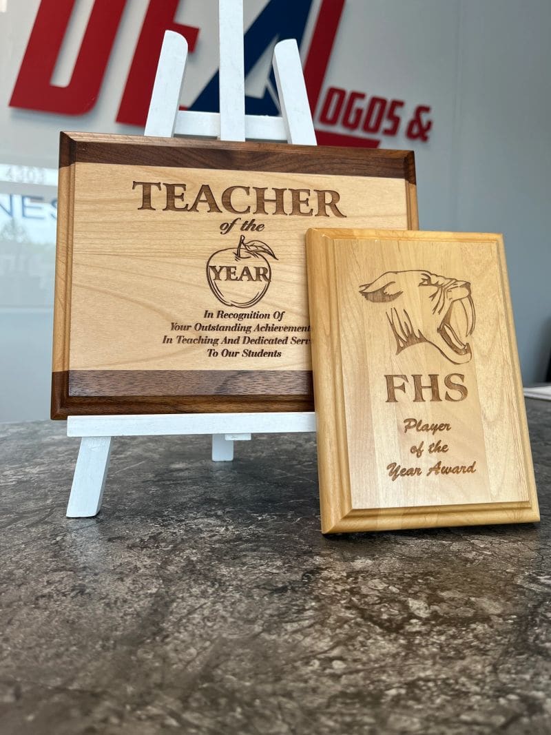Engraved recognition award produced at Ideal Logos and Awards